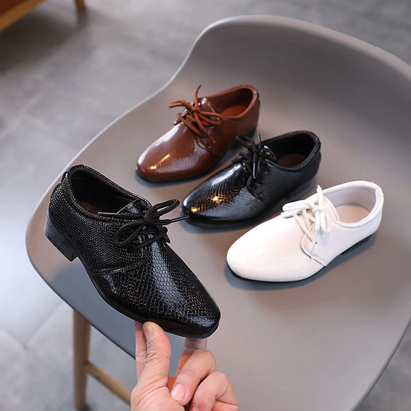 

Popular Kids Platform Leather Shoes Pu Formal Shoe Boy Lace Up Children Party Shoes Girls Fashion White Dress Shoes Toddler