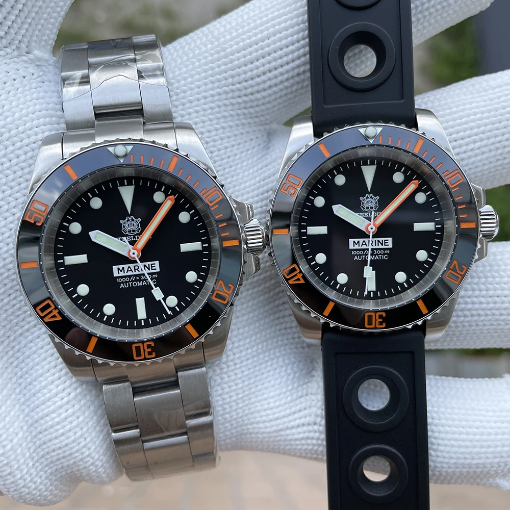 Купить Механические часы Water Ghost для мужчин, швейцарские светящиеся водонепроницаемые наручные Ретро-часы для плавания SD1954C, для дайвинга на заказ, ...