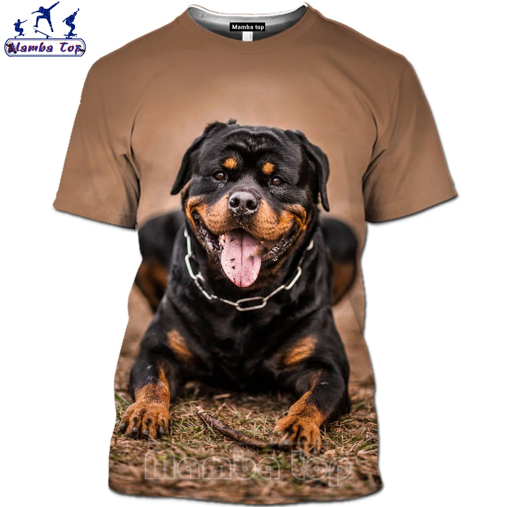 

Футболка для мужчин и женщин Mamba Top Rottweiler, свободные черные дизайнерские футболки с 3D рисунком животных, собака, верность ность