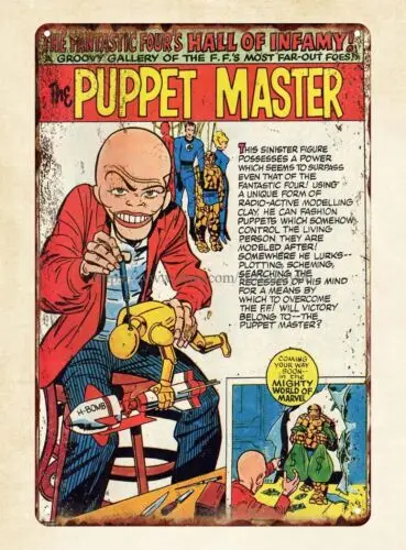 Настенный декор зал инфамии марионетка мастер-комиксы металлический жестяной