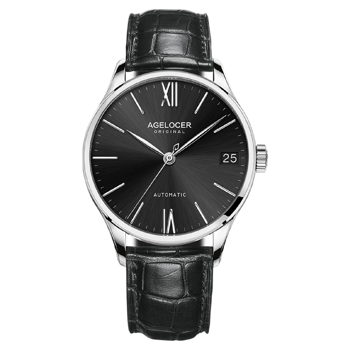 

Military Sport Watches Men Black Fashion Casual Army AGELOCER Luxury Leather Watch Male Clock Wristwatch Power Reserve 80 Hours