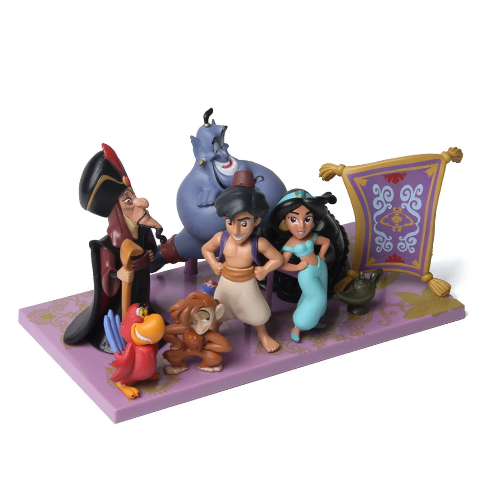 4-9cm 8Pcs/Set Disney Aladdin Jasmine Princess  Action Figure Anime Mini Decoration PVC Collection Figurine Toys Model Children