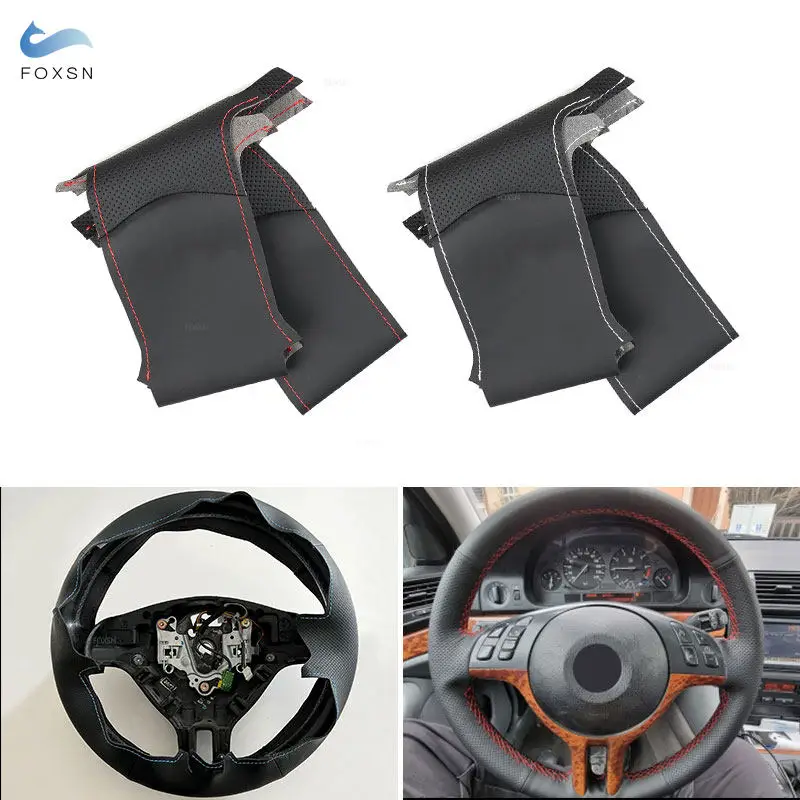 

Hand-stitched Car-styling Steering Wheel Perforated Microfiber Leather Cover For BMW E46 E39 X5 E53 Z3 E36 2000 2001 2002