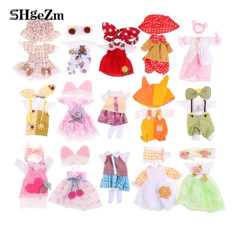 

Clothes Set For 16-17cm Doll Fashion Suit 1/8 Doll Dressup Skirt Cute Casual Daily Doll Toy Clothes