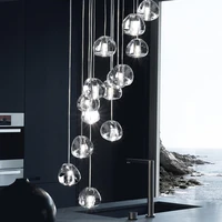 led pendant light modern k9 crystal fixtures hanging lamps for living room attic staircase indoor luxury decorative lighting
