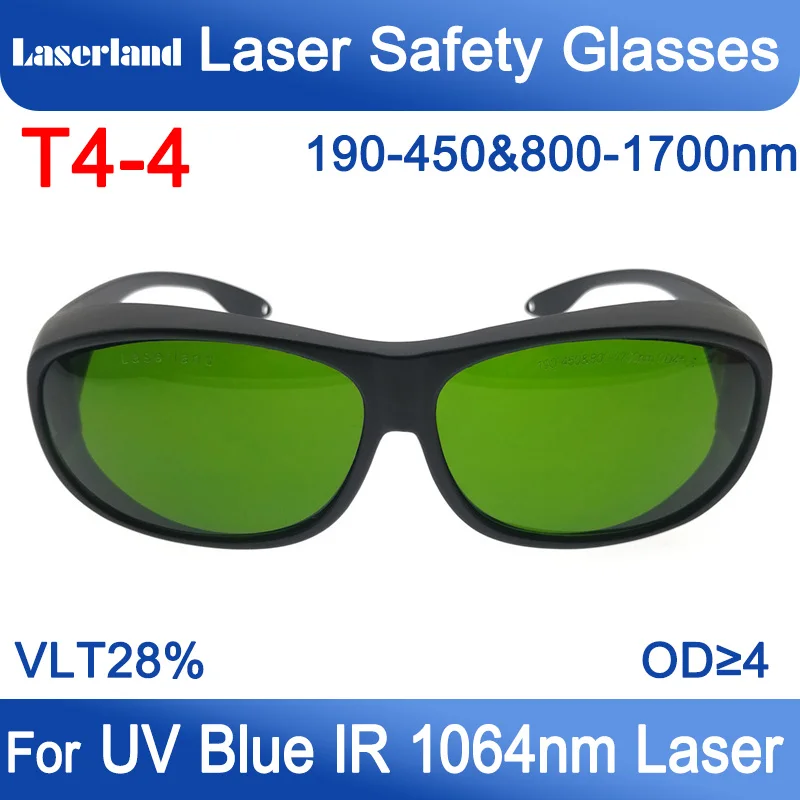 

190-450nm&800-1700nm OD4+ Blue+IR Laser Protection Glasses Safety CE T4-4