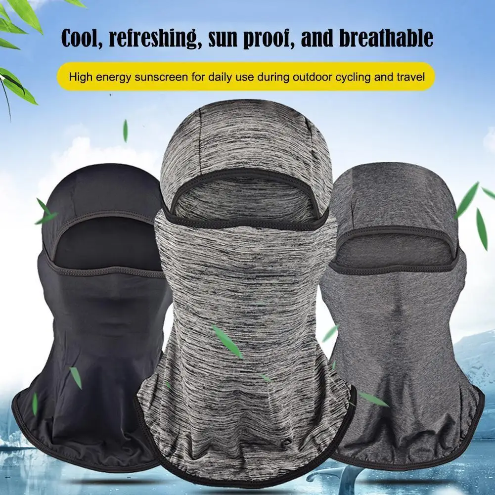 

Summer Cool Balaclava Ice Silk Cycling Cap Sun UV Protection Men's Hats Bike Sports Motorcycle Face Cover Headwear S0R3