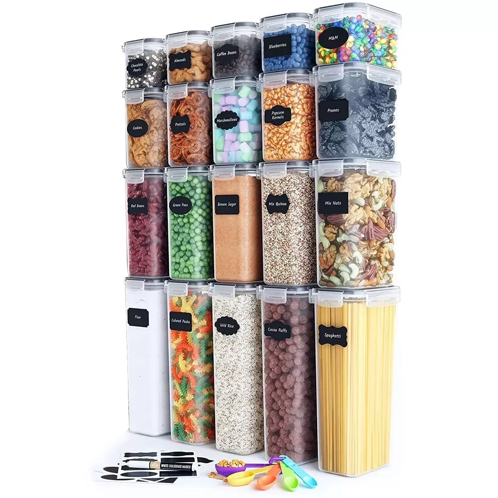 

0.8/1.4/1.6/2.0/2.8L 5Pcs Food Storage Container Kitchen Organizers Refrigerator Noodle Box Multigrain Storage Tank Sealed Cans