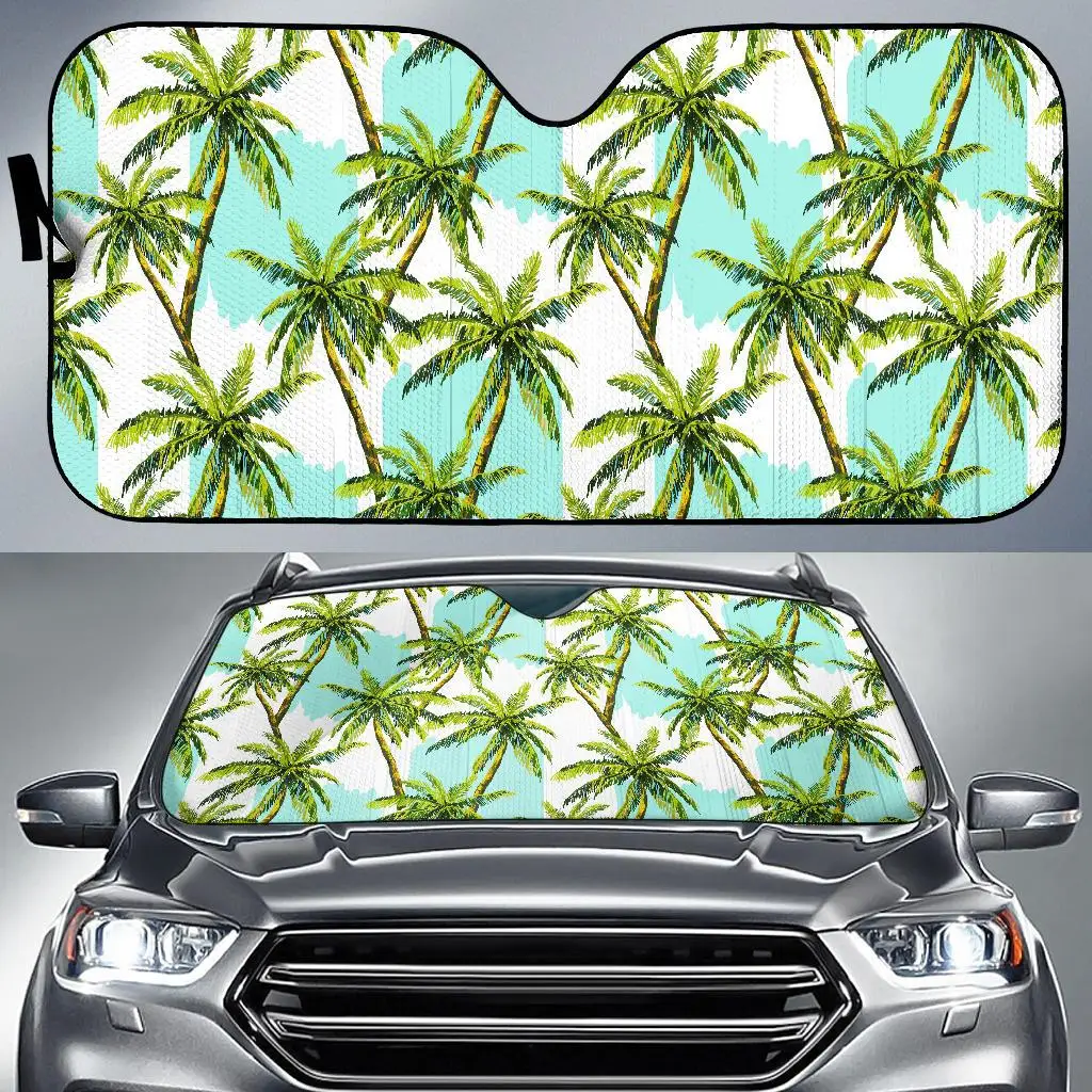 

Palm Tree Tropical Pattern Print Car Sun Shade