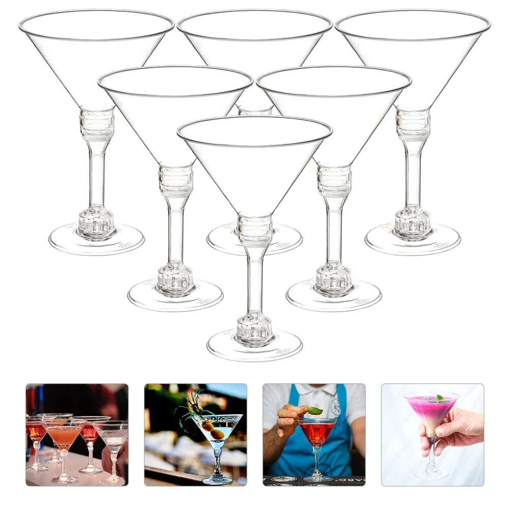 

Glasses Cocktail Cups Plastic Martini Clear Cup Mini Champagne Wooden Spoons Jars Disposable Coupe Set Dessert Party Goblet