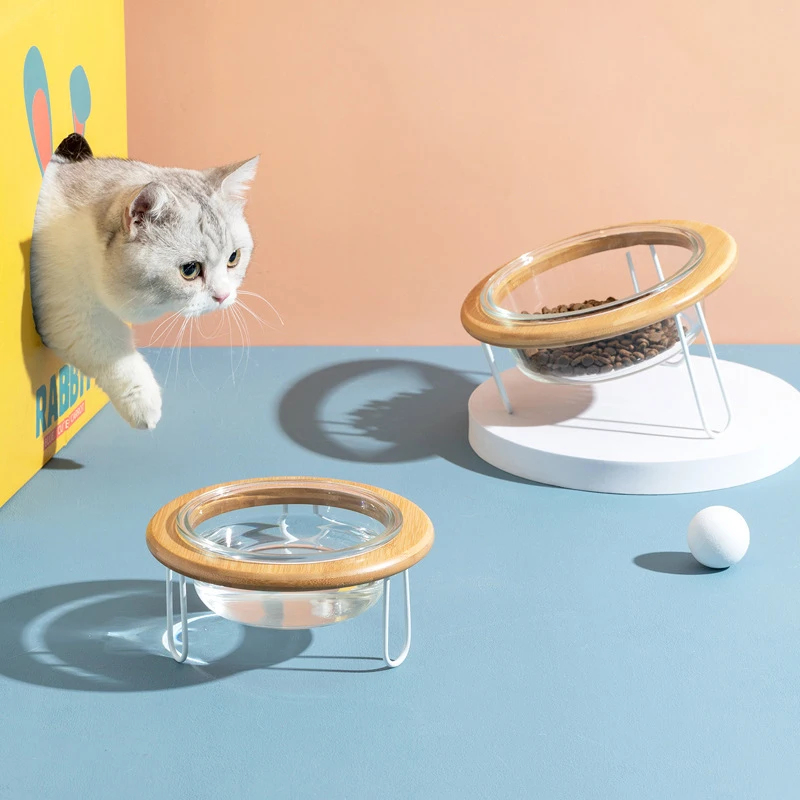 

Стеклянная миска для кошек с подставкой, 800 мл