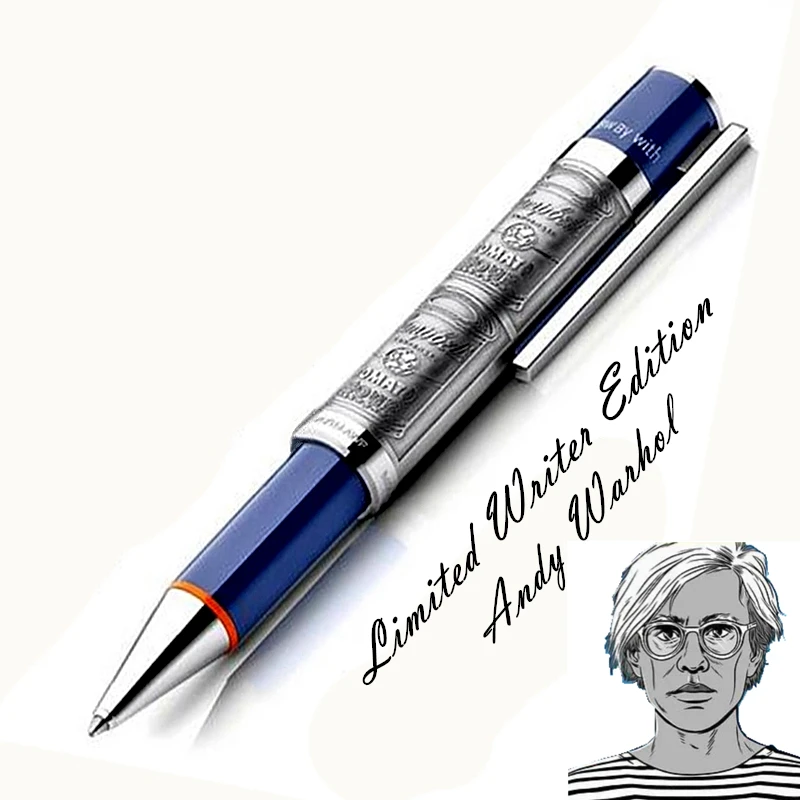 

Роскошная шариковая ручка, ограниченный выпуск, Andy Warhol MB, рельефы, цилиндр для письма, гладкие школьные и офисные канцелярские принадлежности, ручка