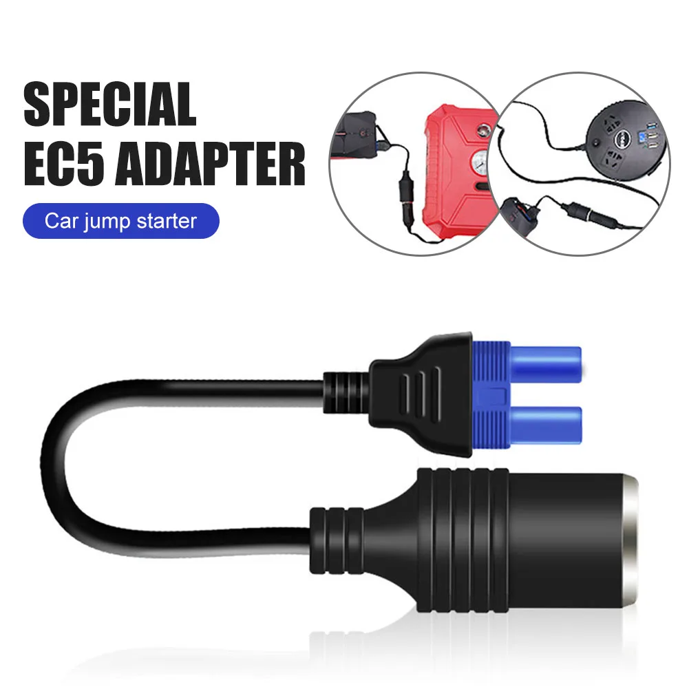

New EC5 Male to Cigarette Lighter Female Adapter Car Jump Starter Power Bank Converter For Car Battery Booster Conversion Cable