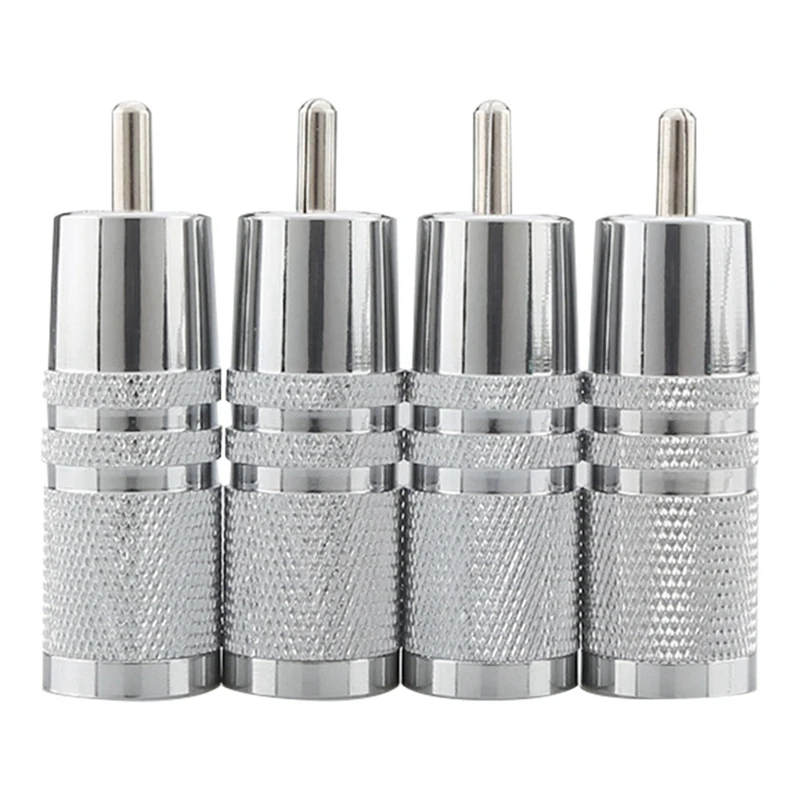 

OR11R 4Pcs RCA Rhodium Plug 8Mm Cable Audio Phono Copper Connector Hifi AV Cable Connector Set