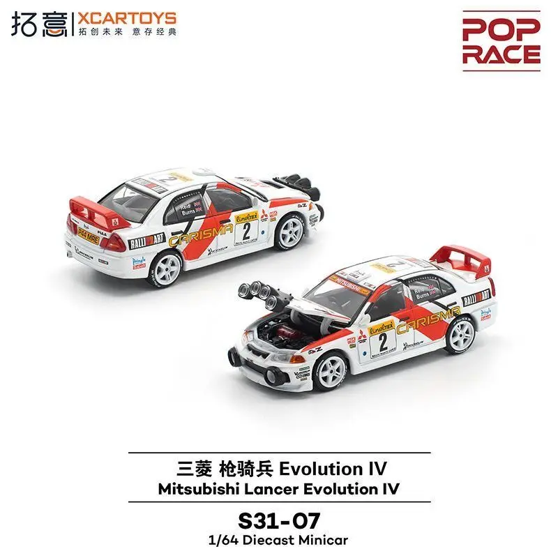 Фото POP RACE 1:64 Mitsubishi Lancer Evo IV Раллийный автомобиль S31-07 Модель автомобиля из сплава №3