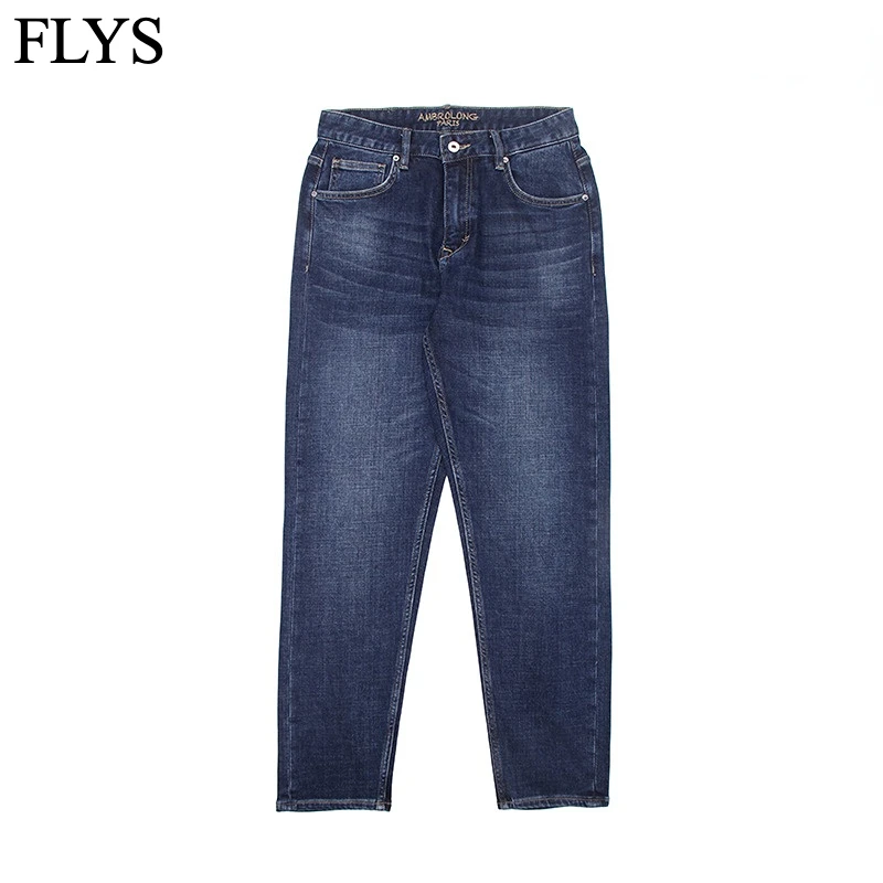 Hight Quality Men Casual Cotton Stretch Denim Pants Blue Straight-leg Jeans Autumn Winter Male Business Clothes