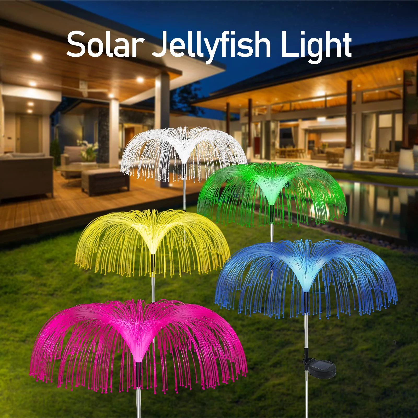 Светодиодные садовые фонари с солнечной Медузой уличные беспроводные