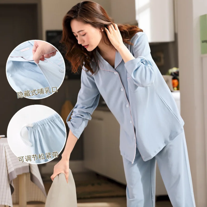 Maternity Pajamas Nursing Nightwear Breastfeeding Clothes Pregnancy Premama Pregnant Women Clothing enlarge