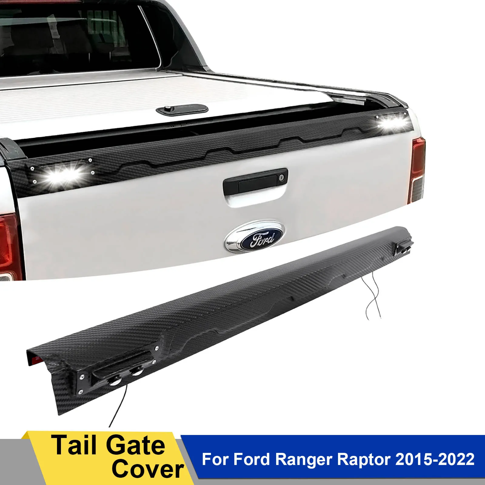 

Black Rear Door Trunk Lid Tailgate Strip Cover For Ford Ranger Raptor 2015 2016 2017 2018 2019 2020 2021 2022 Accessories