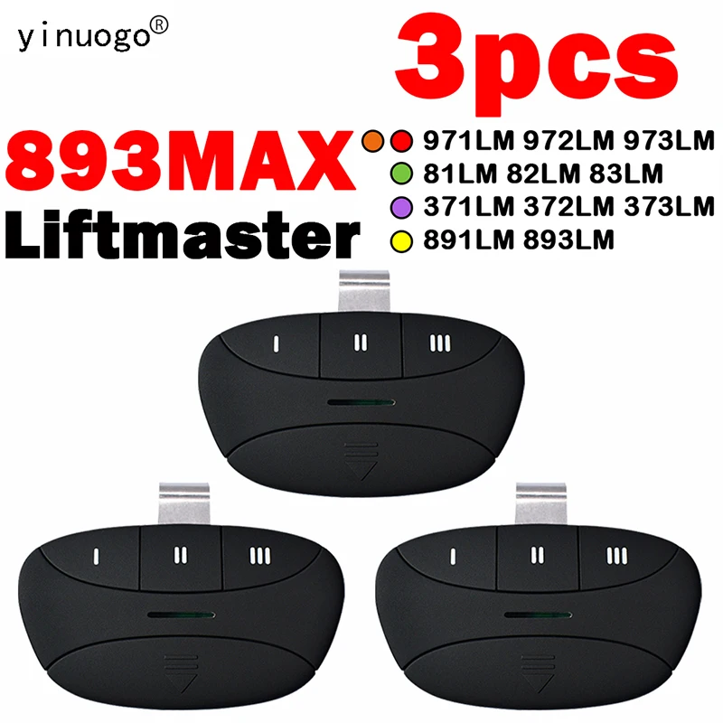 

3 шт. LiftMaster 893MAX пульт дистанционного управления для гаражных ворот для 891LM 893LM 971LM 973LM 371LM 373LM гаражные пульты дистанционного управления