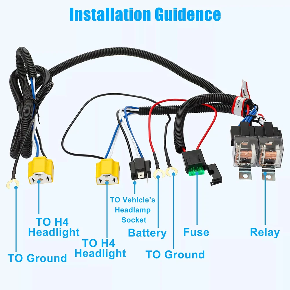 Жгут проводов реле светодиодной фары H4 H6054 7x6 5x7 для Tacoma Pickup Wrangler Cherokee