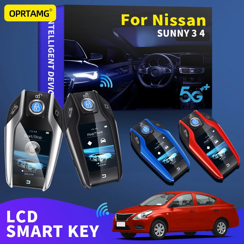 

OPRTAMG For Nissan SUNNY 3 4 Keyles Entry Remote Car Key Modified Smart LCD 1996 1997 1998 2000 2001 2002 2003 2010 2021 2022