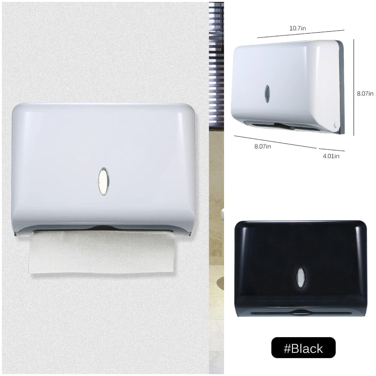 

Wall Mounted Paper Towel Holder Bathroom Hotel Towel Dispenser Box with Mounting Screws