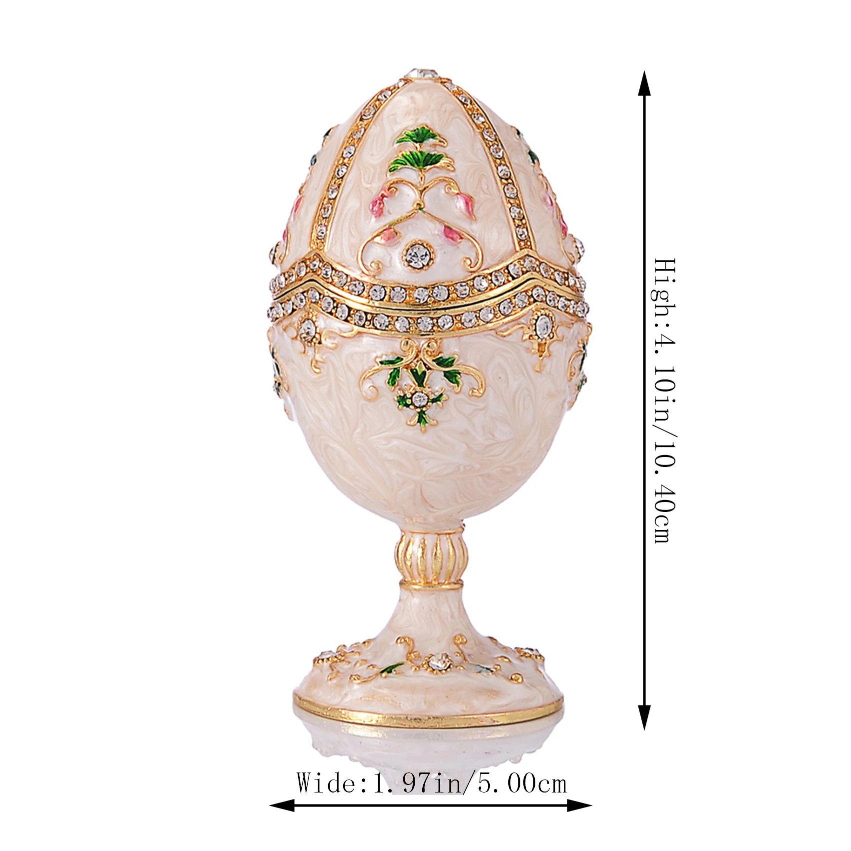 

QIFU New Arrive Easter Faberge Egg Style Trinket Box Pure and Romantic for Wedding Decoration