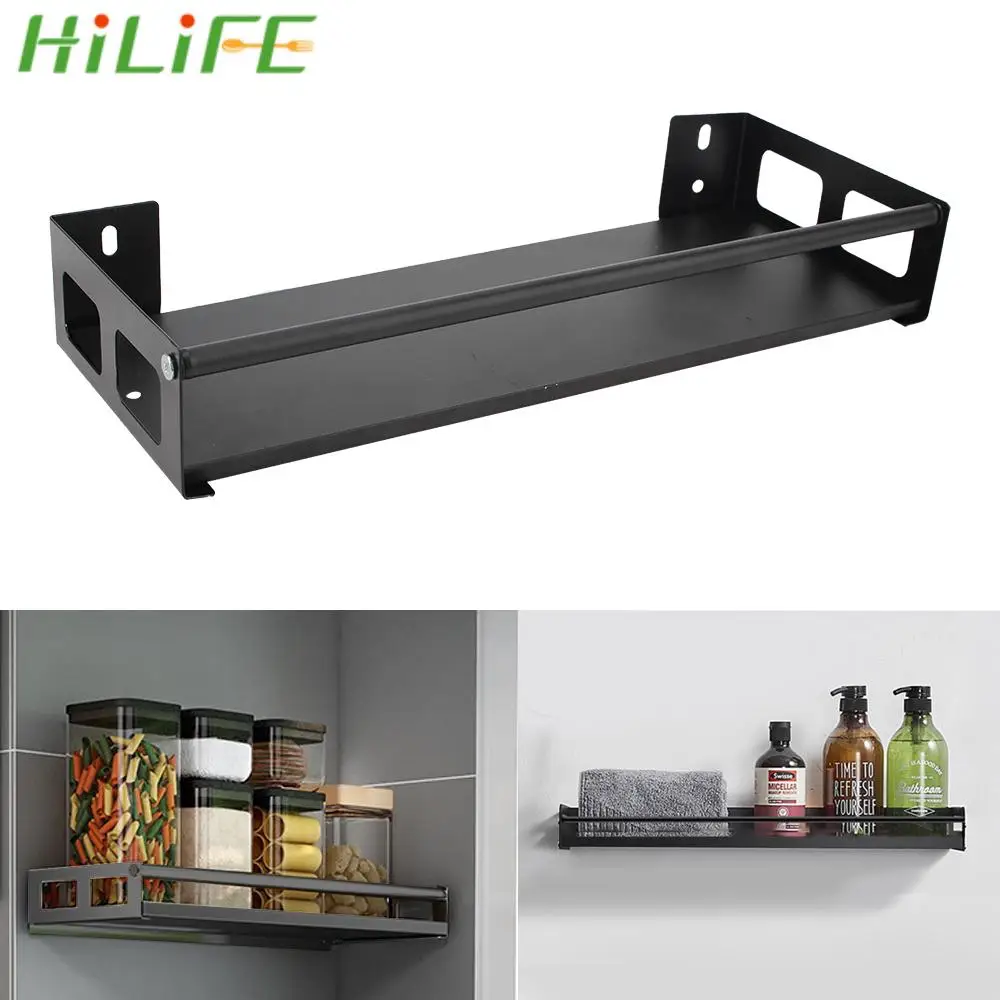 

Seasoning Bottle Storage Rack Wall Hanging Bathroom Spice Shelves Kitchen Organizer Multifunctional Free Perforated Wall Mounted