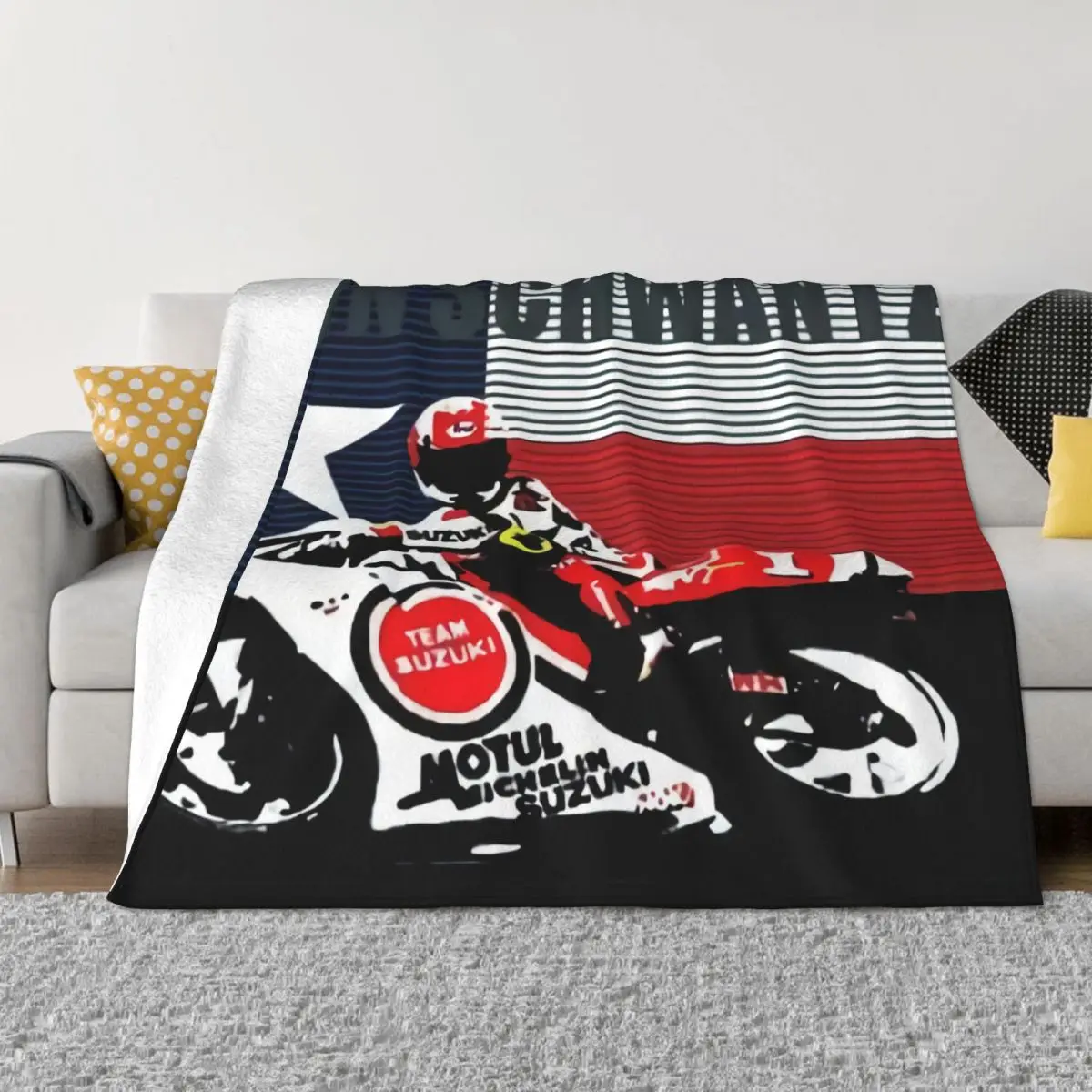 

Kevin Schwantz Flag T 19 33401 Blanket Bedspread Bed Cover Slip Cover Decoration American retro locomotive Thick warm Non-stick