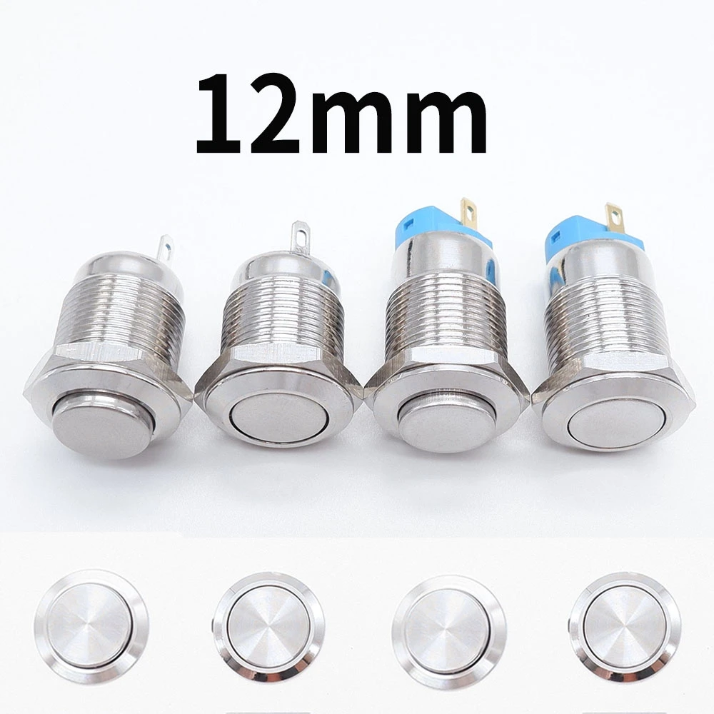 Металлический кнопочный переключатель 12 мм 16 19 22 отверстие для панели включение