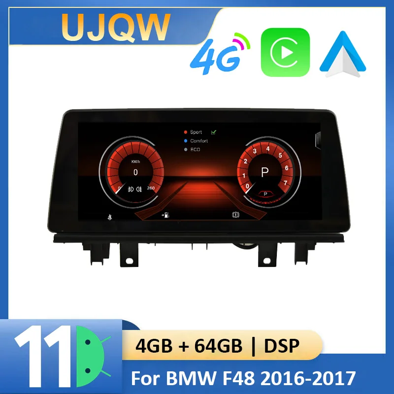 

UJQW 10,25 "Android радио видеоплеер с экраном Bluetooth для BMW X1 F48 2016 2017 NBT беспроводной Carplay Wifi навигация GPS, DVD USB