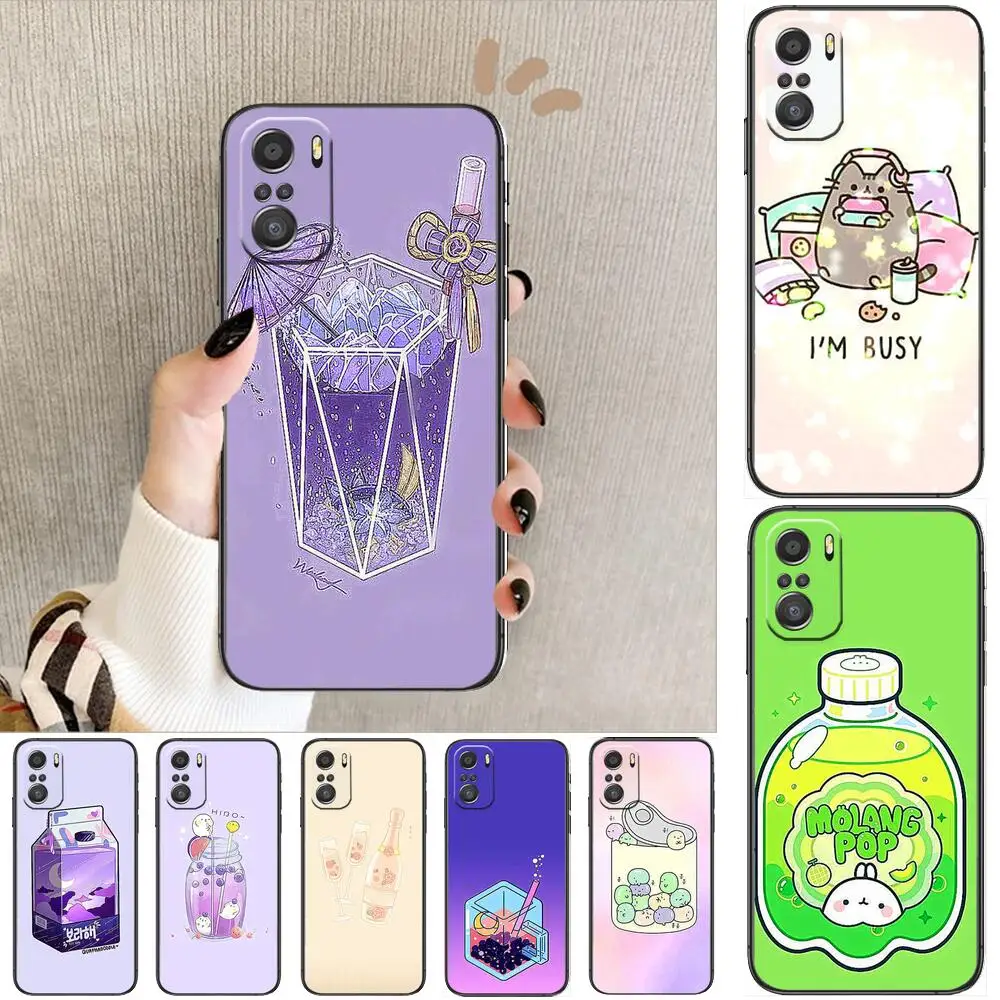 

Milk-cute print Phone Case For xiaomi redmi 11 Lite pro Ultra 10 9 8 MIX 4 FOLD 10T Black Cover Silicone Back Prett