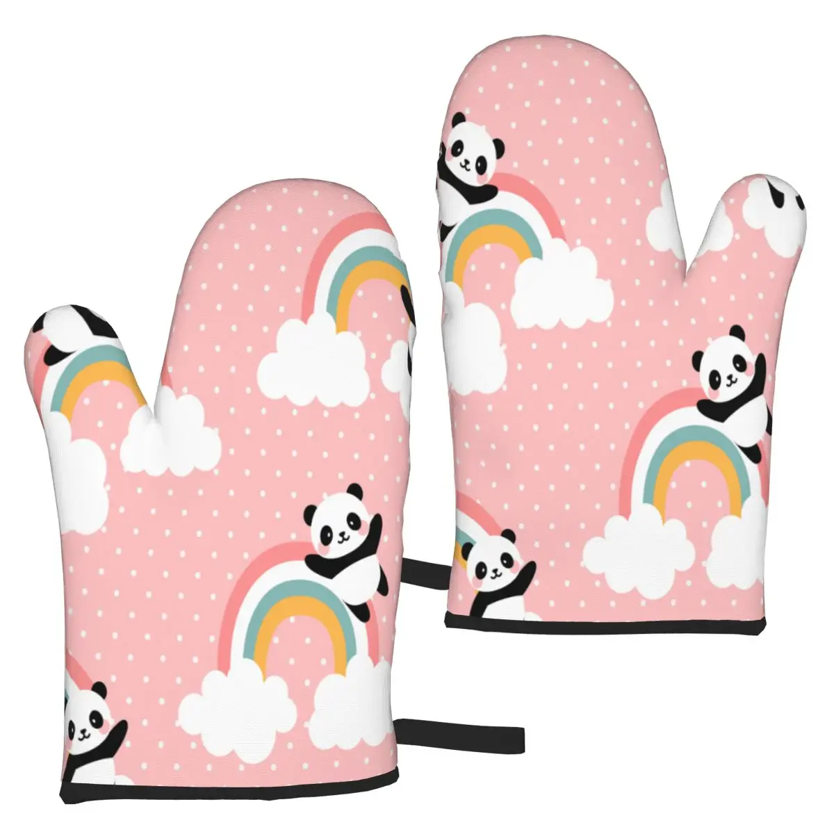 

Перчатки кухонные изоляционные с изображением милой панды, летающей в небе с облаками и звездами