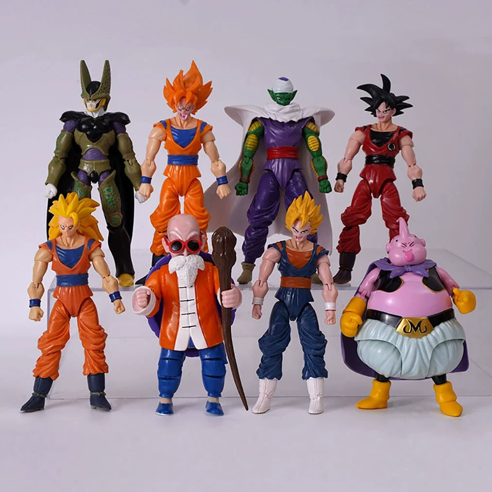 Фото Набор из 4-14 фигурок Dragon Ball: Вегета, Броли, Сон Гоку, Транкс. Коллекционные аниме-фигурки с подвижными конечностями. Подарок для детей. №3