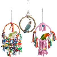 bird toys bird swing toy bird perch with colorful chewing toys suitable for lovebirds finches parakeets budgerigars conure