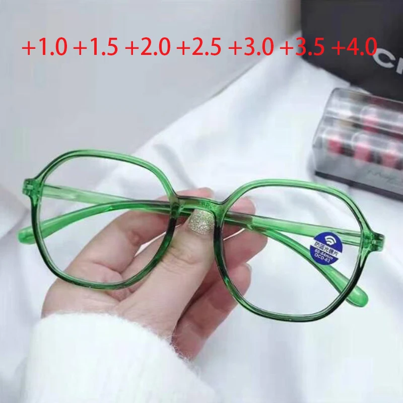 

Irregular Polygon Reading Glasses for Women Plastic Frame Anti-fatigue Elders Presbyopic Eyeglasses +1.0 +1.5 +2.0 To +4.0