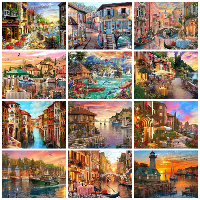 

KAMY YI 5D Diy Customized Diamond Painting Cross Stitch Oil paintin waterside Square Round Diamond Mosai simplec Handmade Crafts