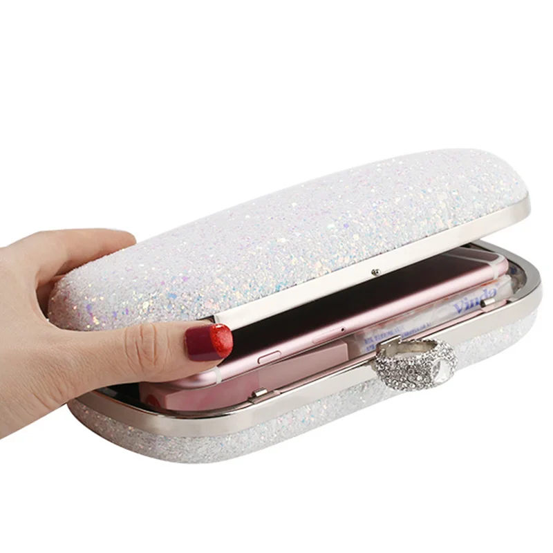 Women Sequined Cloth Bling Cluth Cross Body Gold Chain Shoulder Bags European And American Retro Fashion Styles Cute Mini Cases