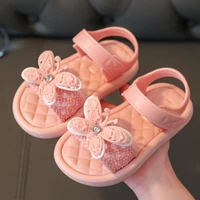 2022 summer girls sandals fashion sweet bow girls princess shoes baby girl shoes flat heel soft sole non slip sandals size 24 35