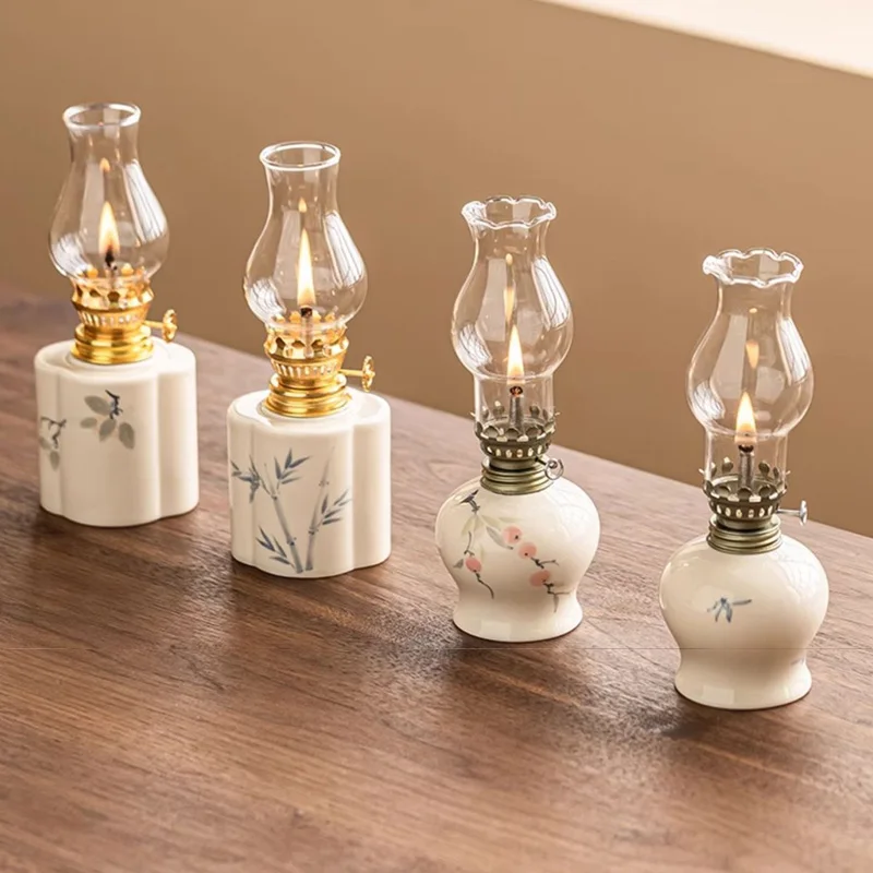 Керосиновые фонарики в китайском стиле ретро ручная роспись керамическая