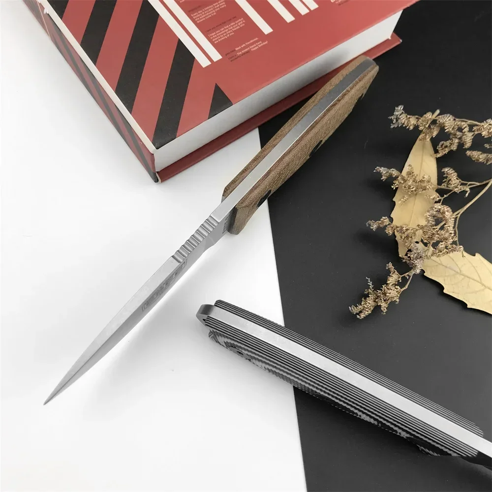 Тактический портативный нож с фиксированным лезвием фреза Rowen 9Cr18Mov черное лезвие