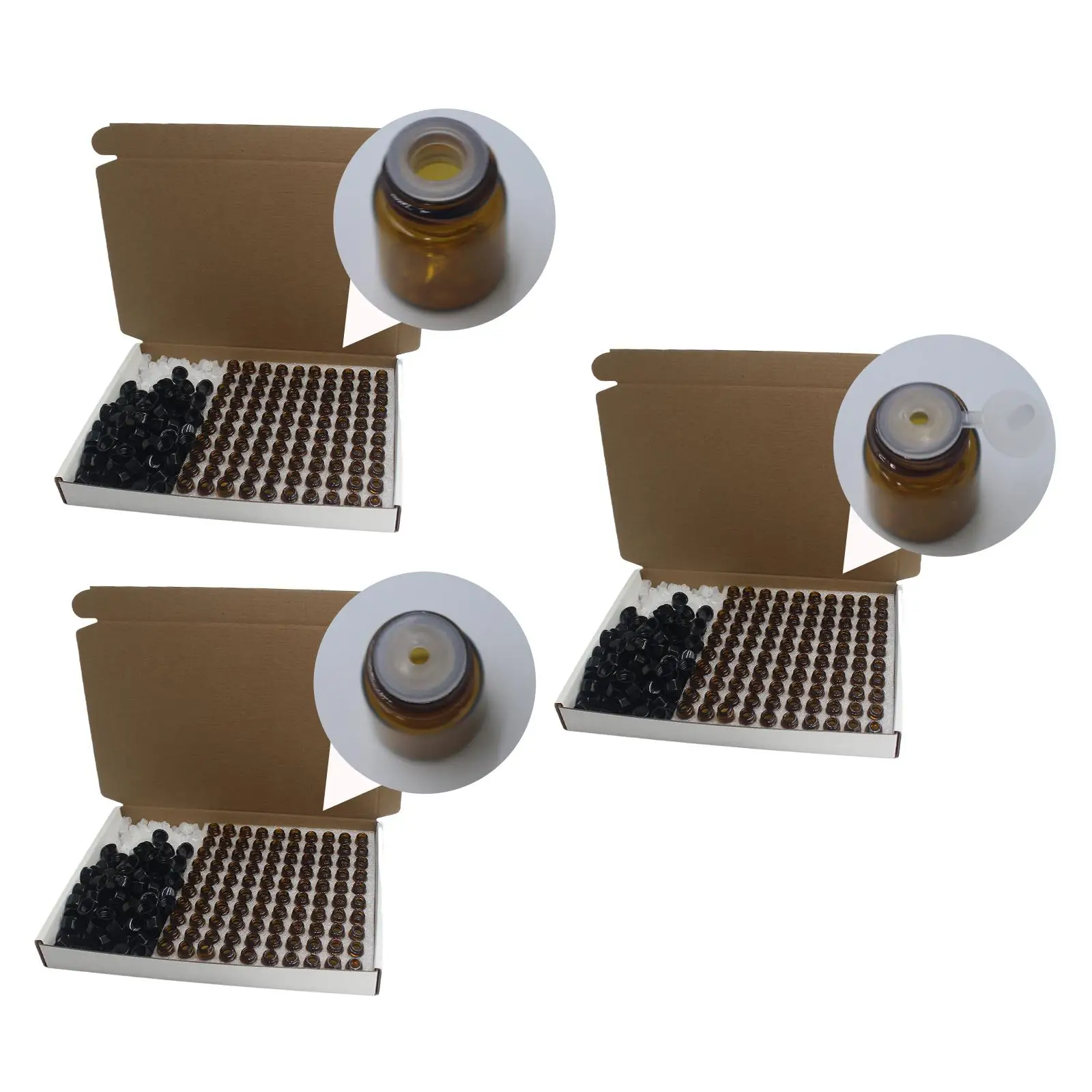 

100 шт. в наборе, бутылки для образцов с винтовыми крышками и пробками, янтарные мини-стеклянные бутылки