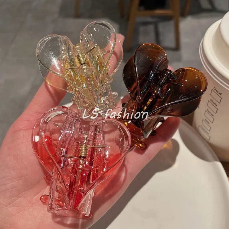 

Зажим для волос Love catch, персиковая шпилька для волос, акриловая заколка для волос, зажим для волос в виде акулы, аксессуары для волос