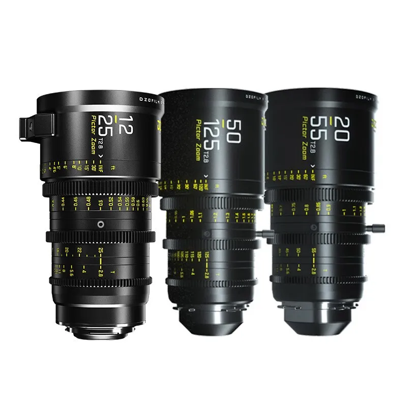 DZOFILM Pictor T2.8 Super35 Парафокальный зум-объектив 12-25 мм 22-55 50-125 Комплект с жестким