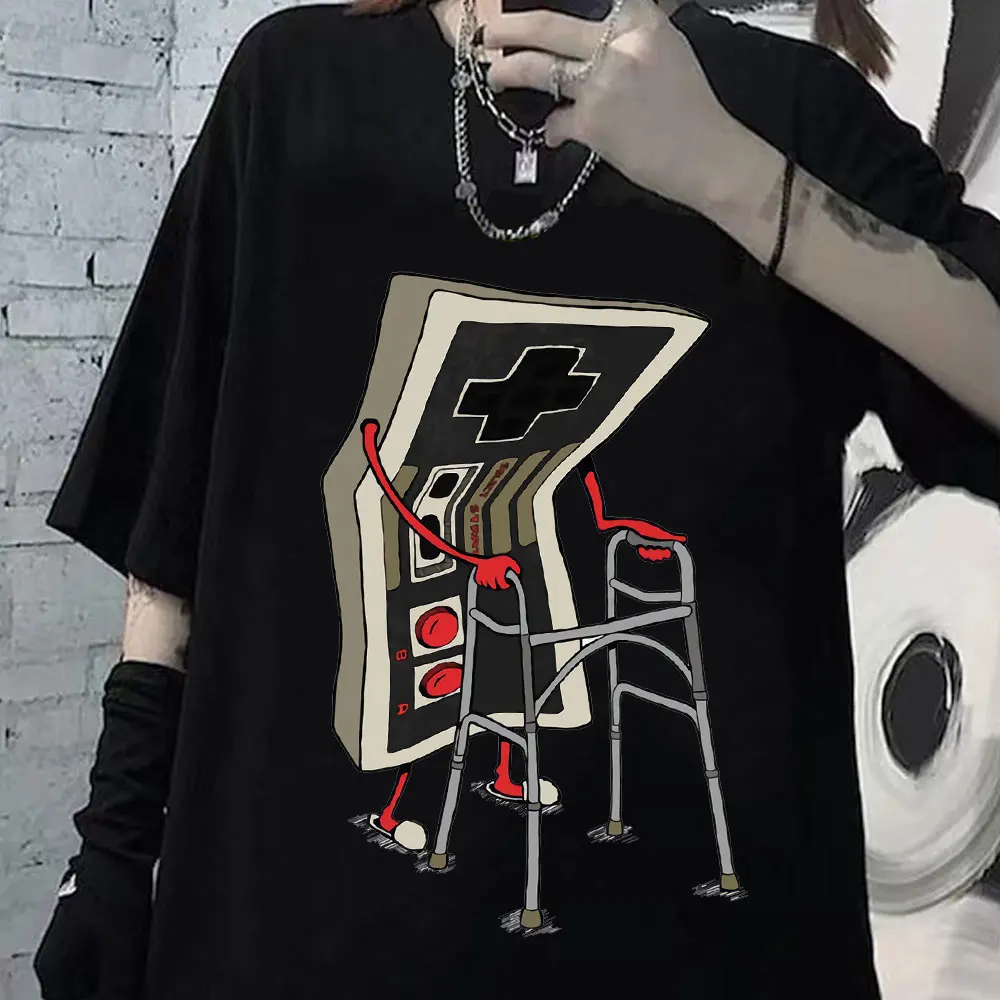 

Old School Video Game T Shirt Arcade 80s Retro Designer Graphic T-Shirts Streetwear 100% Cotton Vintage Tops Tee Shirt Oversize
