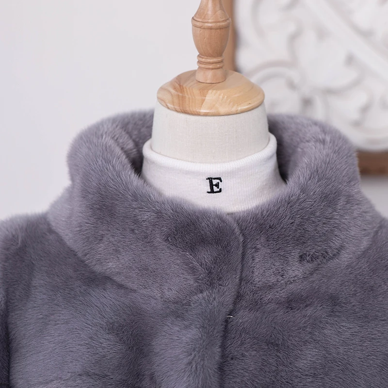 High quality new women's 100% real mink fur coat fashionable winter warm natural animal fur coat celebrity style mink coat light