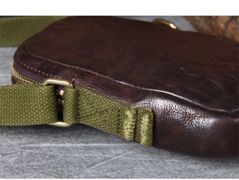 Vintage luxury genuine leather daily light men small mobile phone bag casual organizer real cowhide mini shoulder messenger bag