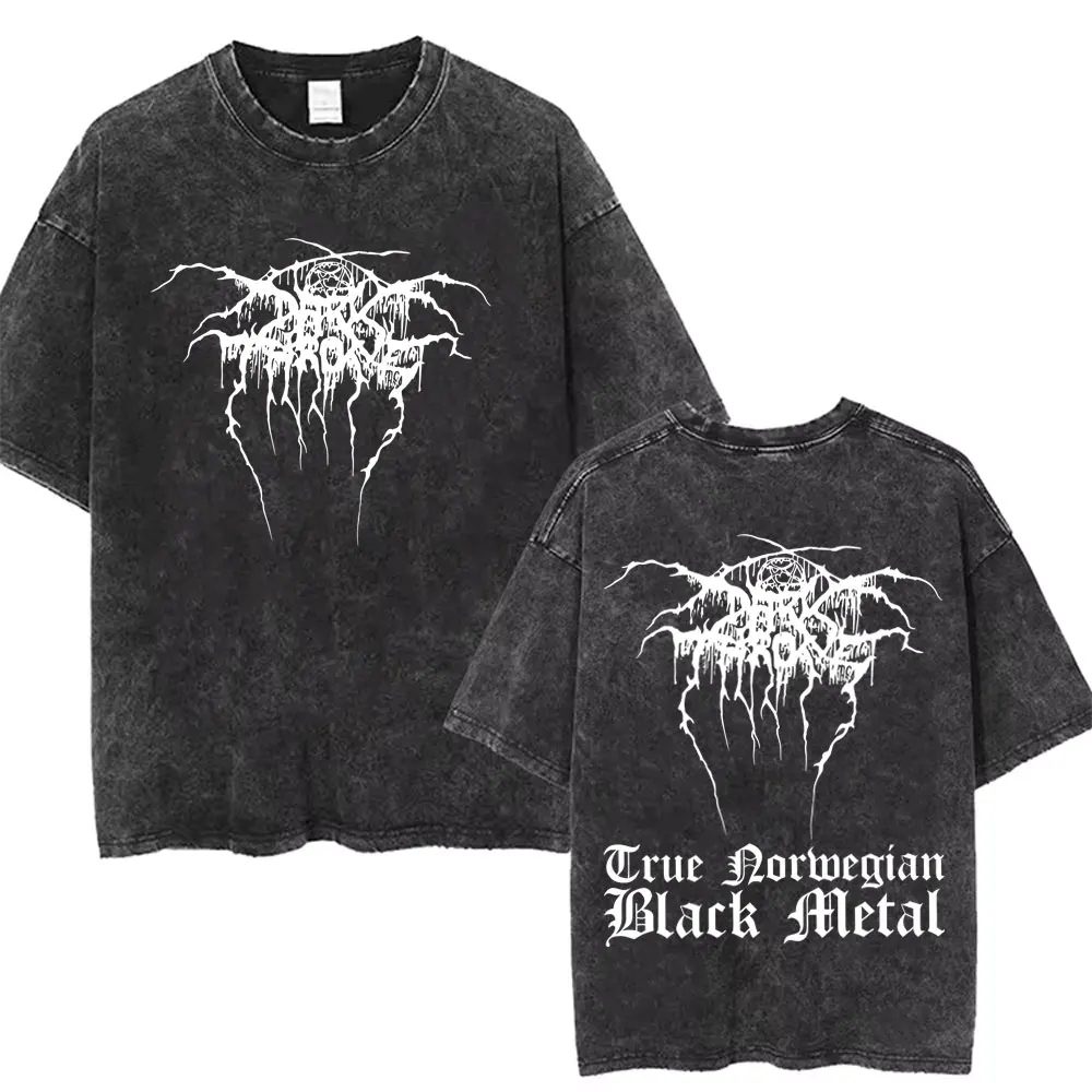 Washed Vintage Mayhem T-shirt Satyricon T Shirt Darkthrone Tshirt Men Women Death Black Metal Rock T-shirts Unisex Streetwear