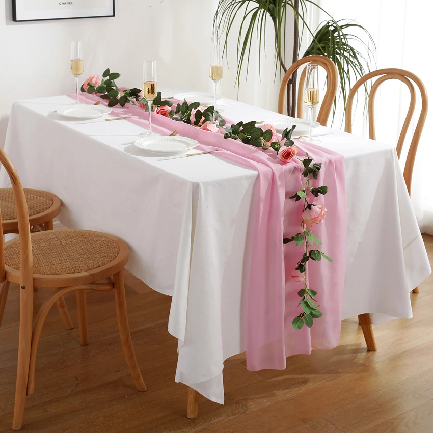 

Шифоновая скатерть из мягкой прозрачной ткани в скандинавском стиле для свадьбы, банкета, вечеривечерние, дома, обеденного стола, Настольна...